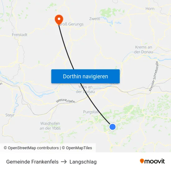 Gemeinde Frankenfels to Langschlag map