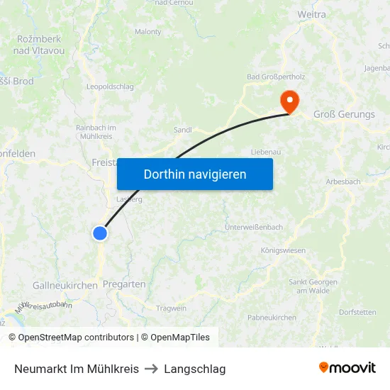 Neumarkt Im Mühlkreis to Langschlag map