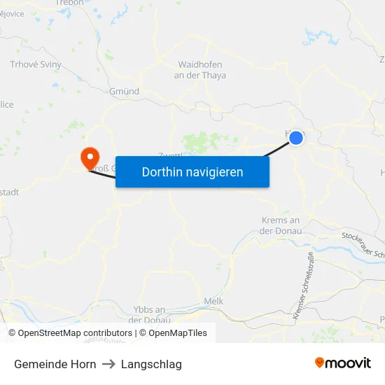 Gemeinde Horn to Langschlag map