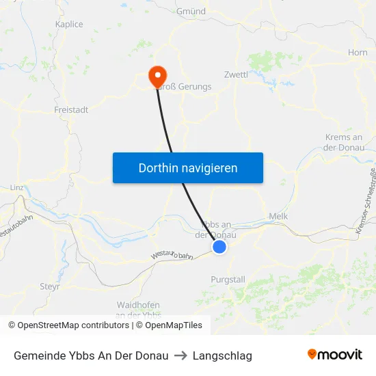 Gemeinde Ybbs An Der Donau to Langschlag map