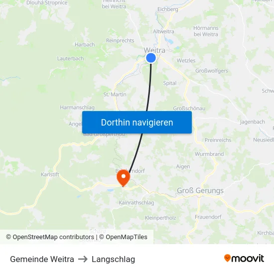 Gemeinde Weitra to Langschlag map