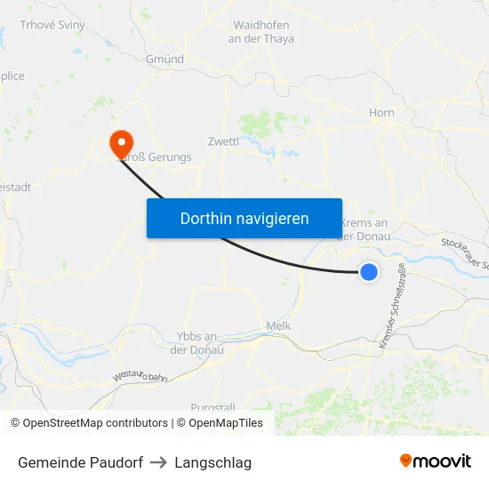 Gemeinde Paudorf to Langschlag map