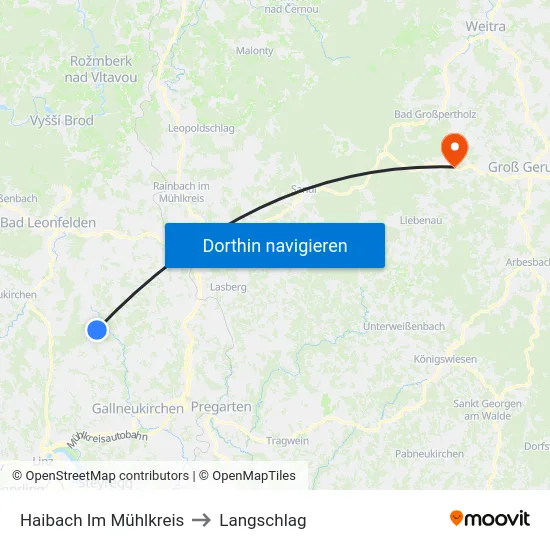 Haibach Im Mühlkreis to Langschlag map