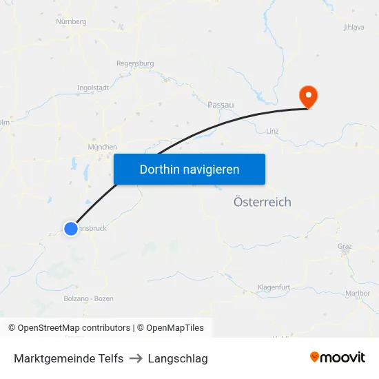 Marktgemeinde Telfs to Langschlag map