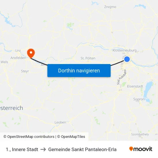 1., Innere Stadt to Gemeinde Sankt Pantaleon-Erla map