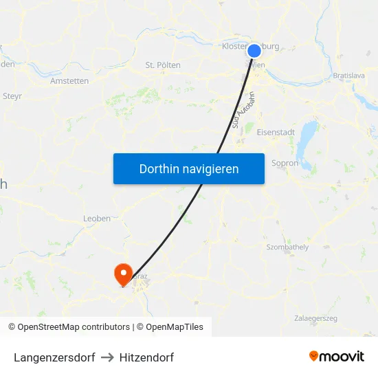 Langenzersdorf to Hitzendorf map