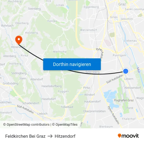 Feldkirchen Bei Graz to Hitzendorf map