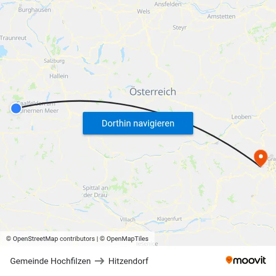 Gemeinde Hochfilzen to Hitzendorf map