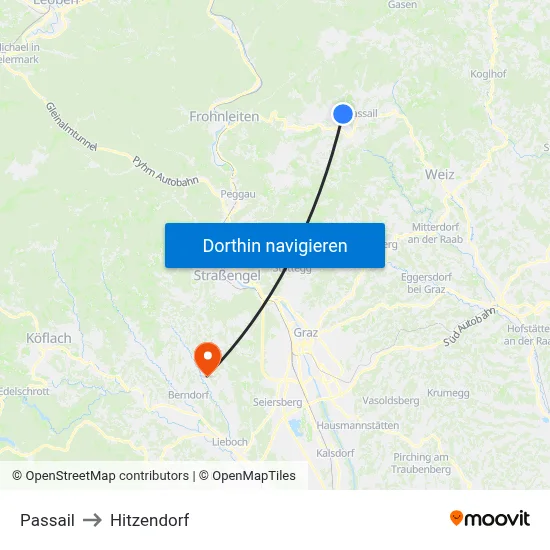 Passail to Hitzendorf map