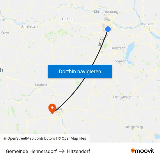 Gemeinde Hennersdorf to Hitzendorf map
