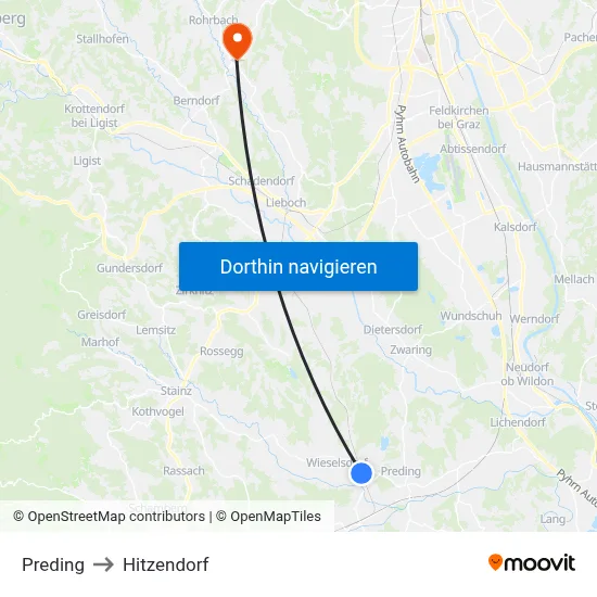 Preding to Hitzendorf map