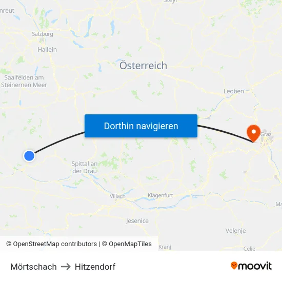 Mörtschach to Hitzendorf map