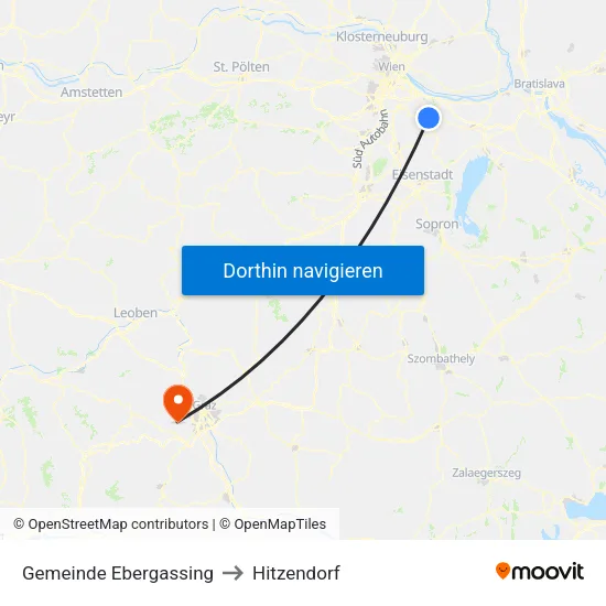 Gemeinde Ebergassing to Hitzendorf map