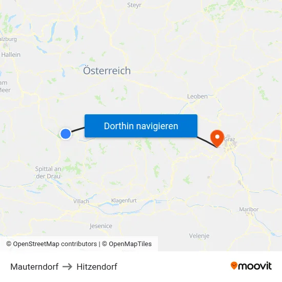 Mauterndorf to Hitzendorf map
