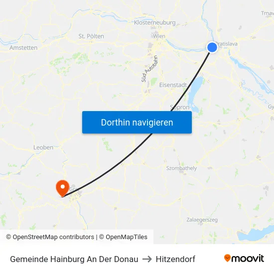 Gemeinde Hainburg An Der Donau to Hitzendorf map