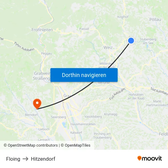 Floing to Hitzendorf map