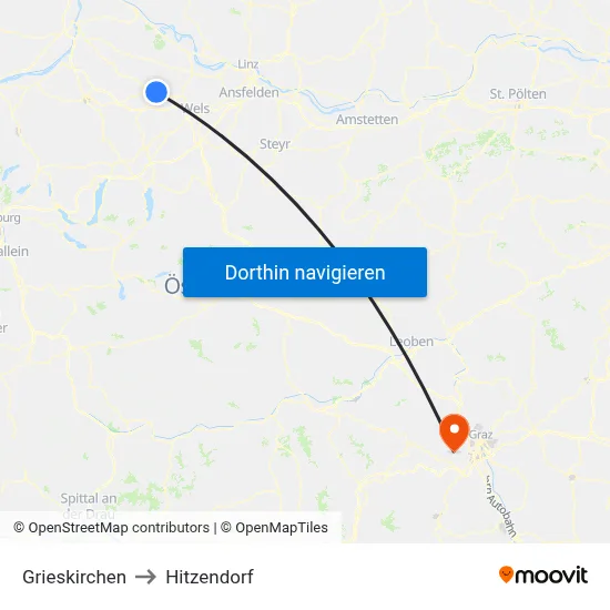 Grieskirchen to Hitzendorf map