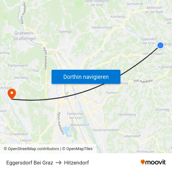 Eggersdorf Bei Graz to Hitzendorf map