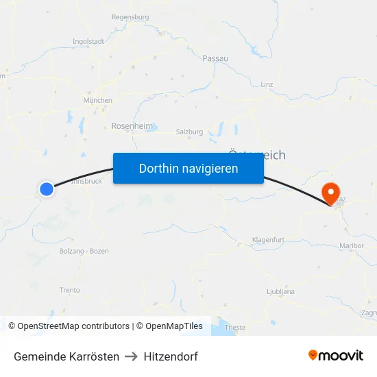 Gemeinde Karrösten to Hitzendorf map