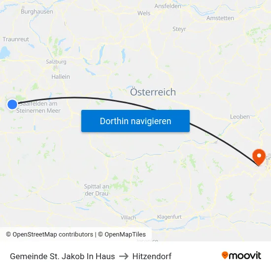 Gemeinde St. Jakob In Haus to Hitzendorf map
