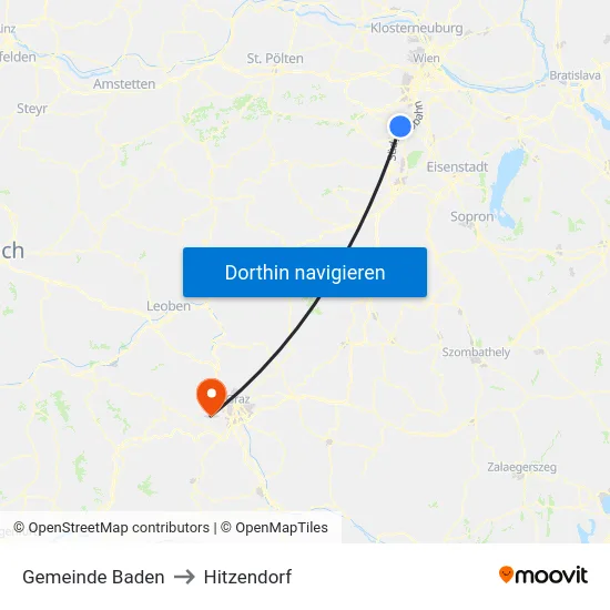 Gemeinde Baden to Hitzendorf map