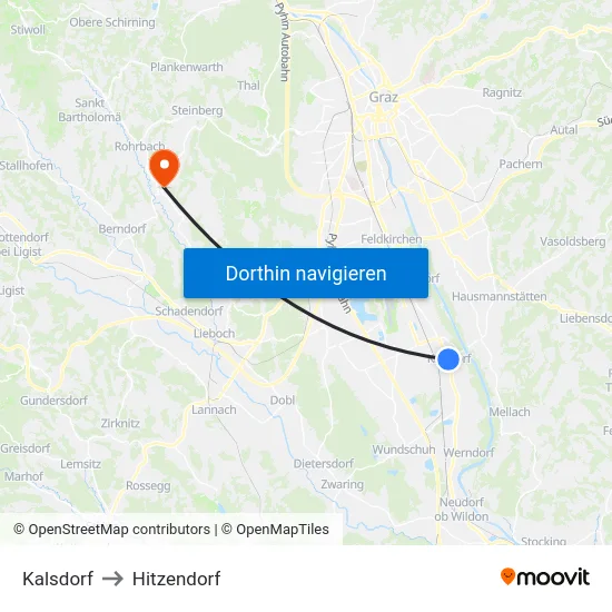 Kalsdorf to Hitzendorf map