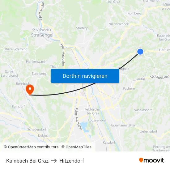 Kainbach Bei Graz to Hitzendorf map