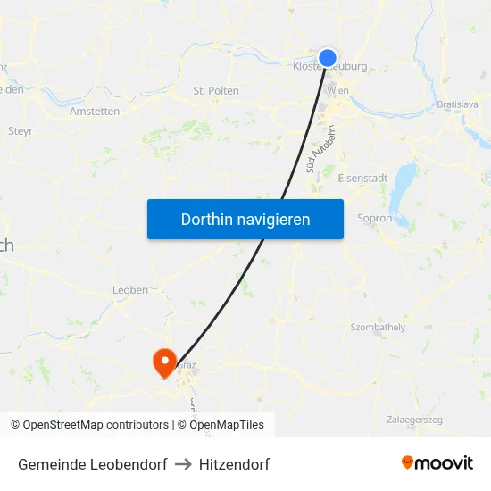 Gemeinde Leobendorf to Hitzendorf map