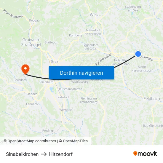 Sinabelkirchen to Hitzendorf map