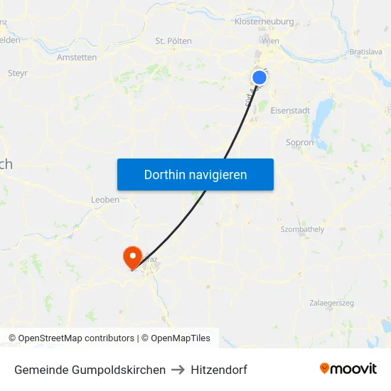 Gemeinde Gumpoldskirchen to Hitzendorf map