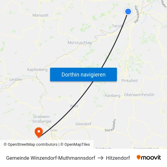 Gemeinde Winzendorf-Muthmannsdorf to Hitzendorf map
