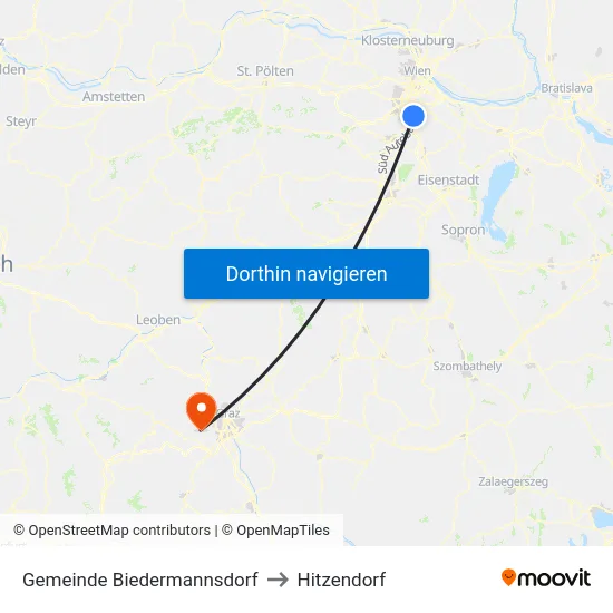 Gemeinde Biedermannsdorf to Hitzendorf map