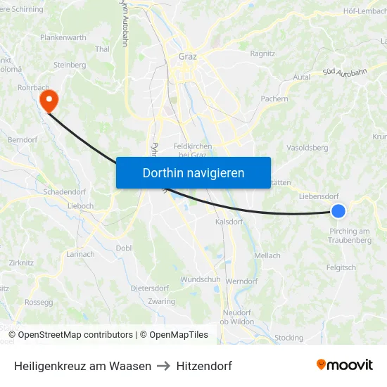 Heiligenkreuz am Waasen to Hitzendorf map