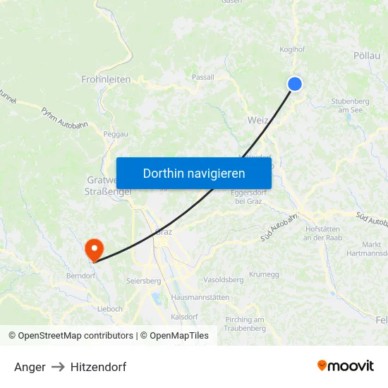 Anger to Hitzendorf map