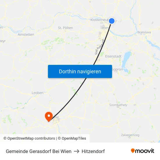 Gemeinde Gerasdorf Bei Wien to Hitzendorf map