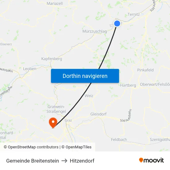 Gemeinde Breitenstein to Hitzendorf map