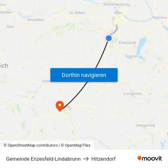 Gemeinde Enzesfeld-Lindabrunn to Hitzendorf map