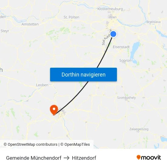 Gemeinde Münchendorf to Hitzendorf map
