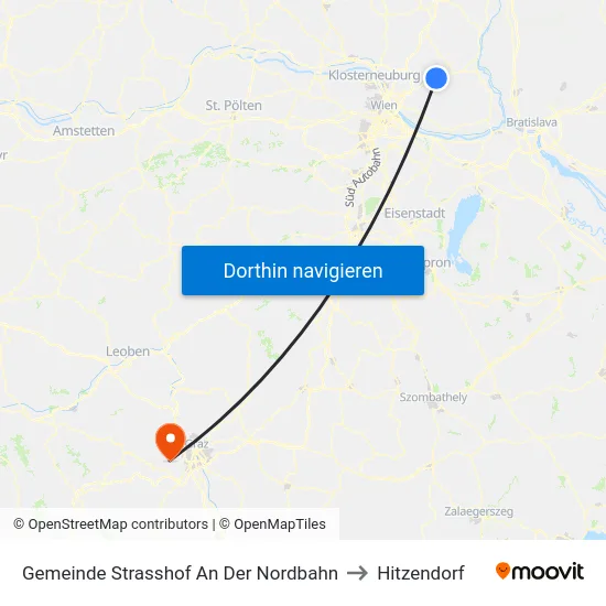 Gemeinde Strasshof An Der Nordbahn to Hitzendorf map