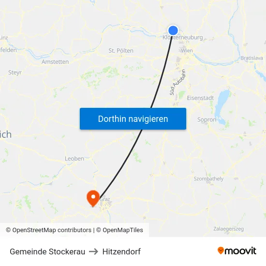 Gemeinde Stockerau to Hitzendorf map