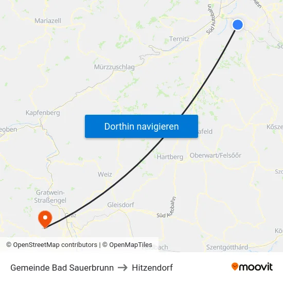 Gemeinde Bad Sauerbrunn to Hitzendorf map
