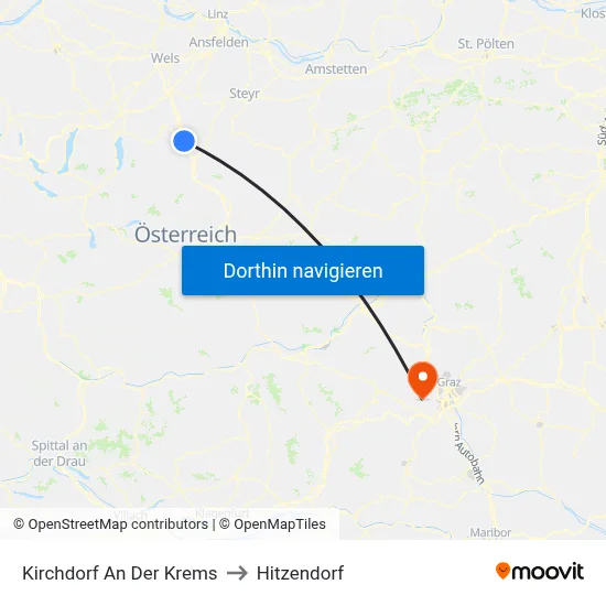 Kirchdorf An Der Krems to Hitzendorf map