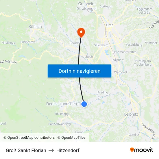 Groß Sankt Florian to Hitzendorf map