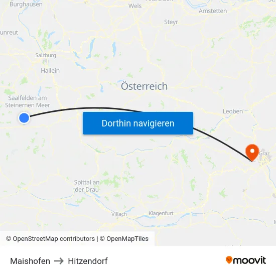 Maishofen to Hitzendorf map