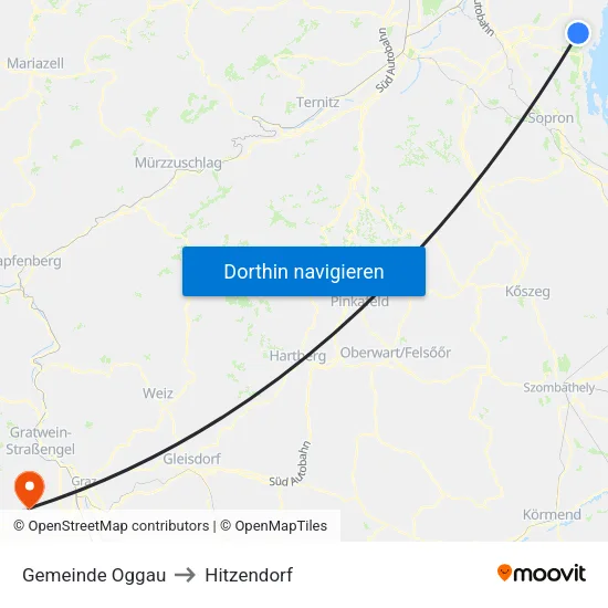 Gemeinde Oggau to Hitzendorf map