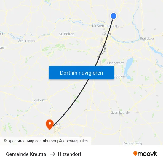 Gemeinde Kreuttal to Hitzendorf map