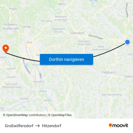 Großwilfersdorf to Hitzendorf map