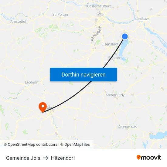 Gemeinde Jois to Hitzendorf map
