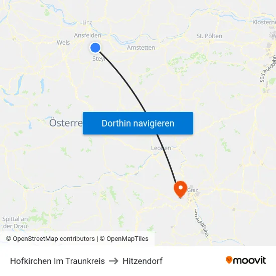 Hofkirchen Im Traunkreis to Hitzendorf map