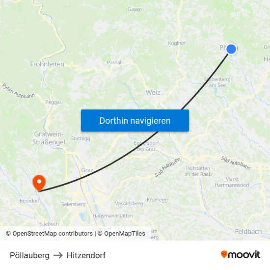 Pöllauberg to Hitzendorf map
